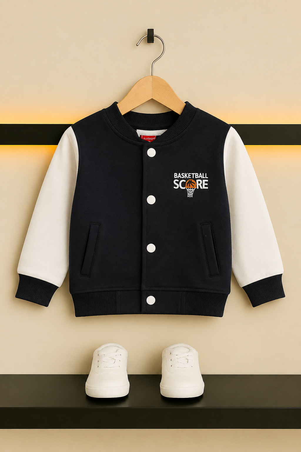 BasketBall Score Printed Little Hooper Varsity Jacket 257