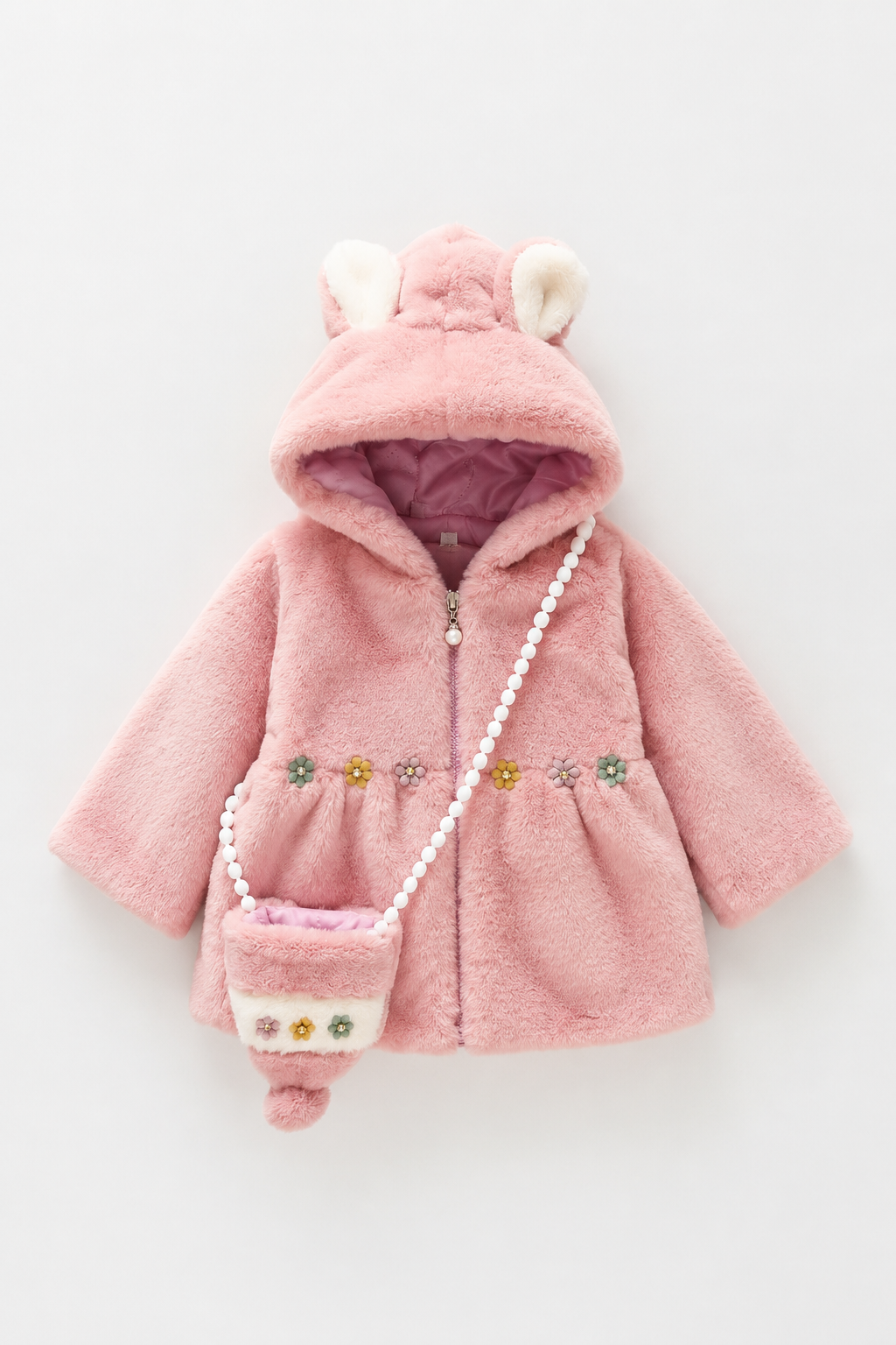 Bunny Bloom Fur Coat- Pink 915