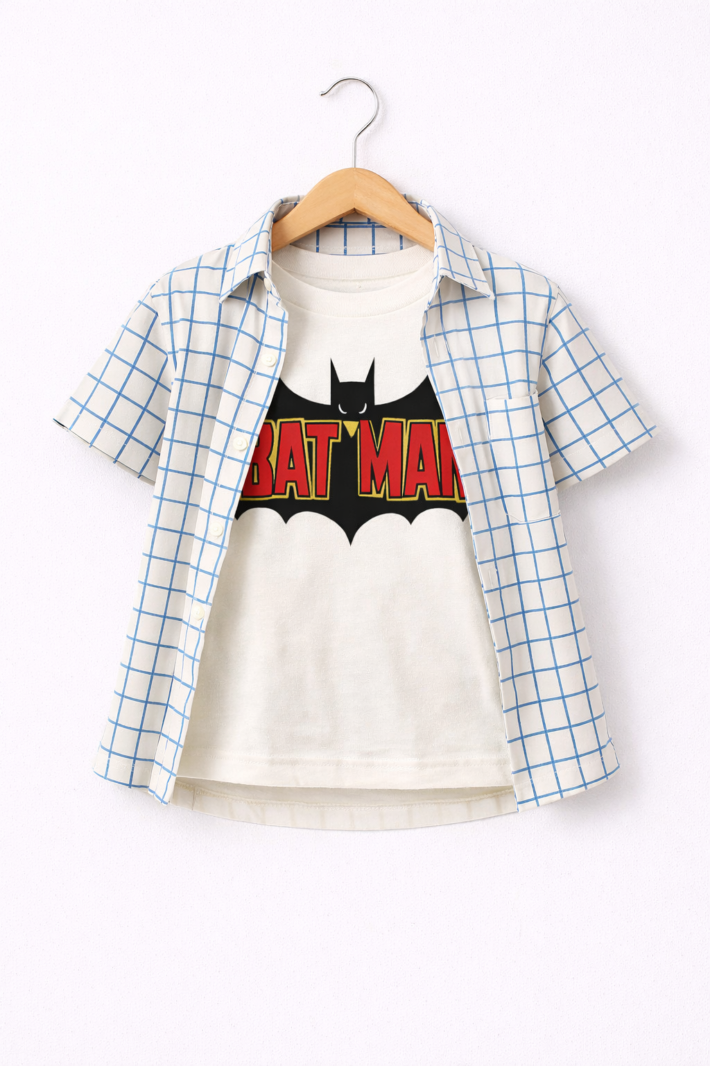 Blue Checked Double Casual Shirt Boys 226