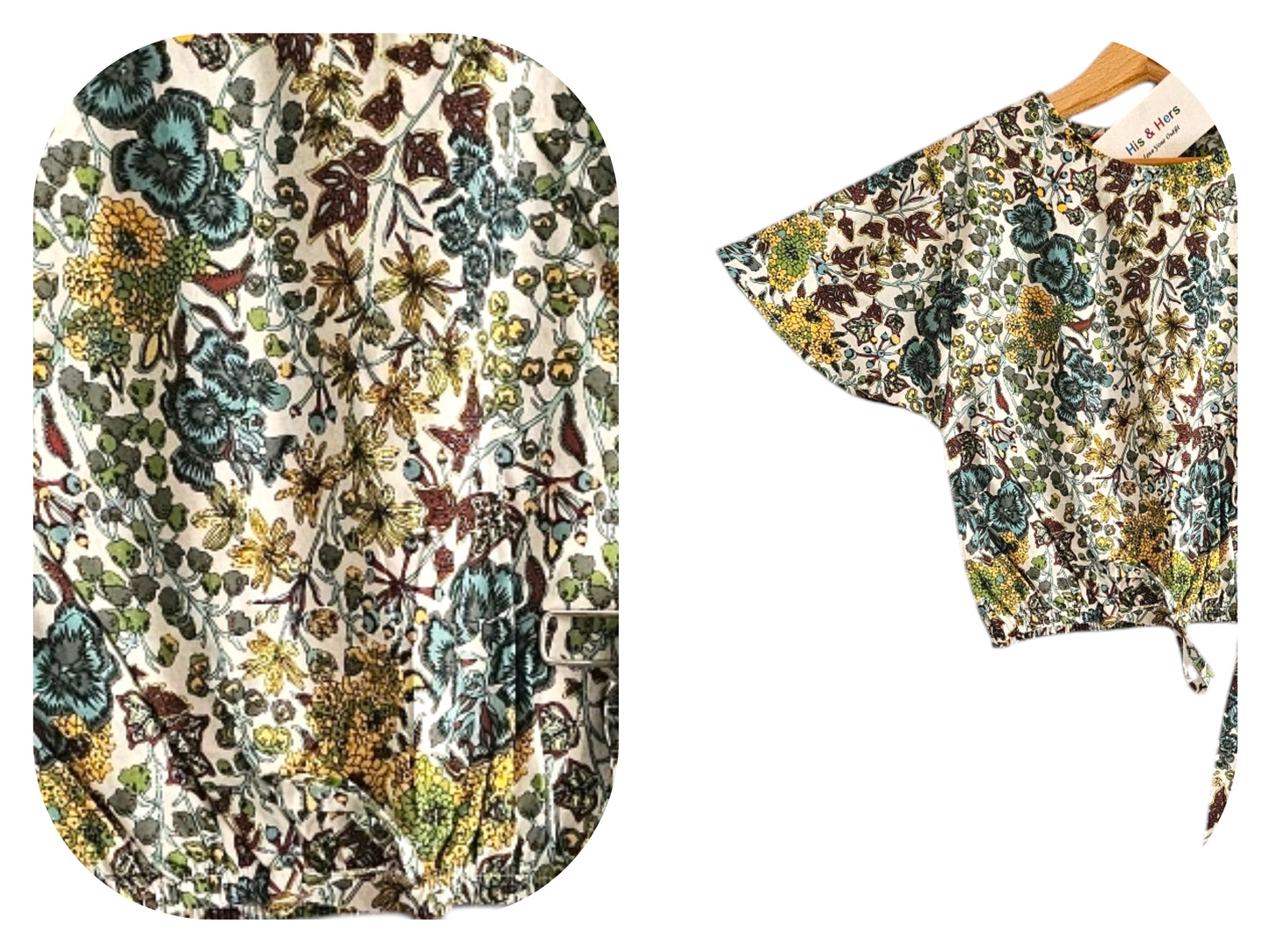 Green&Yellow Flowers All Over Print Skate Fish Girls 113