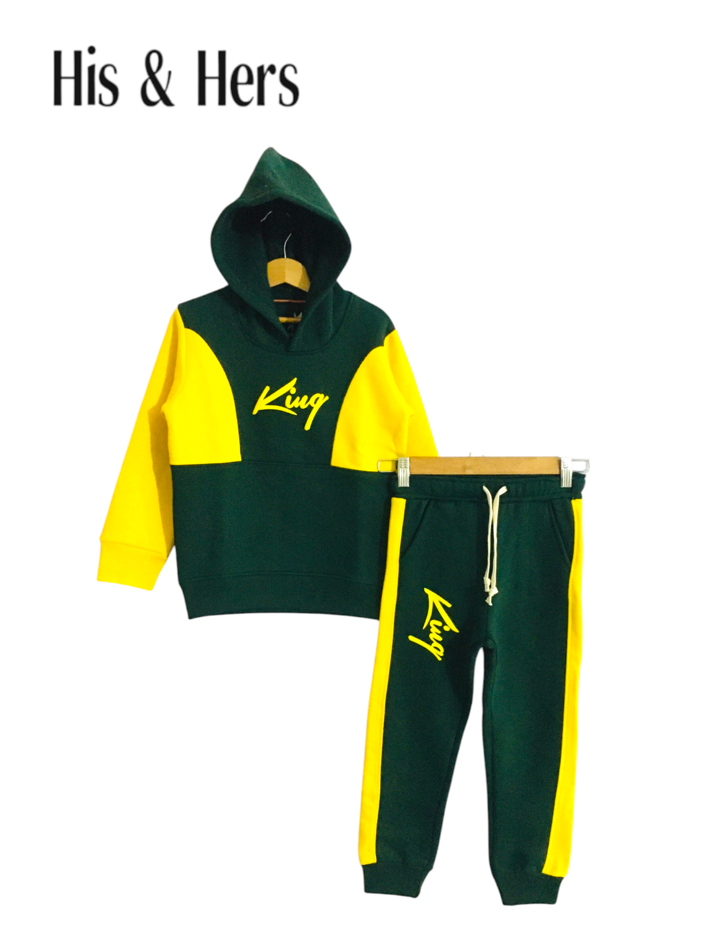 King Green&Yellow Hoodie Tracksuit 291