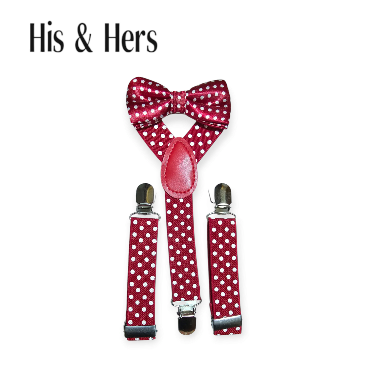 Dotted Mahroon Suspender &Bow Set kid's belt
