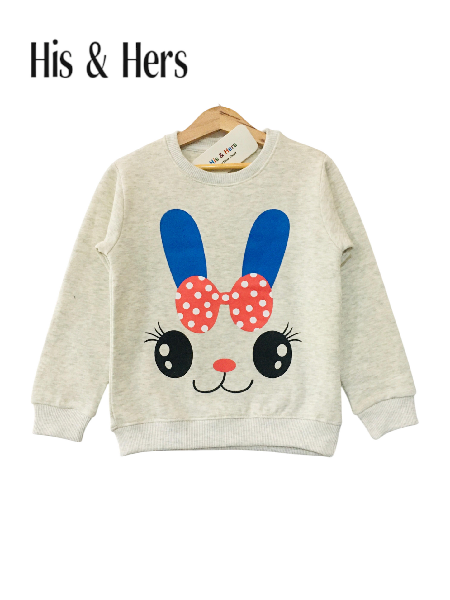 Cute Rabbit Off-white Sweatshirt Girls 287