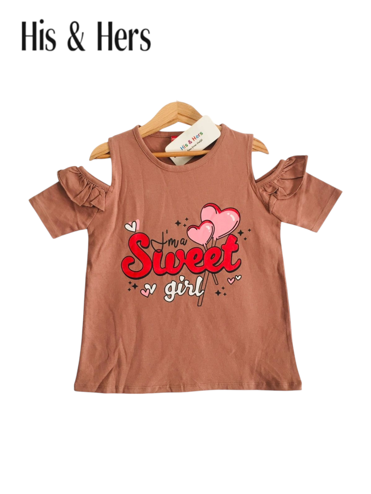 Sweet Girl Kid's Red Cherrywood Color T-Shirt Girls 107
