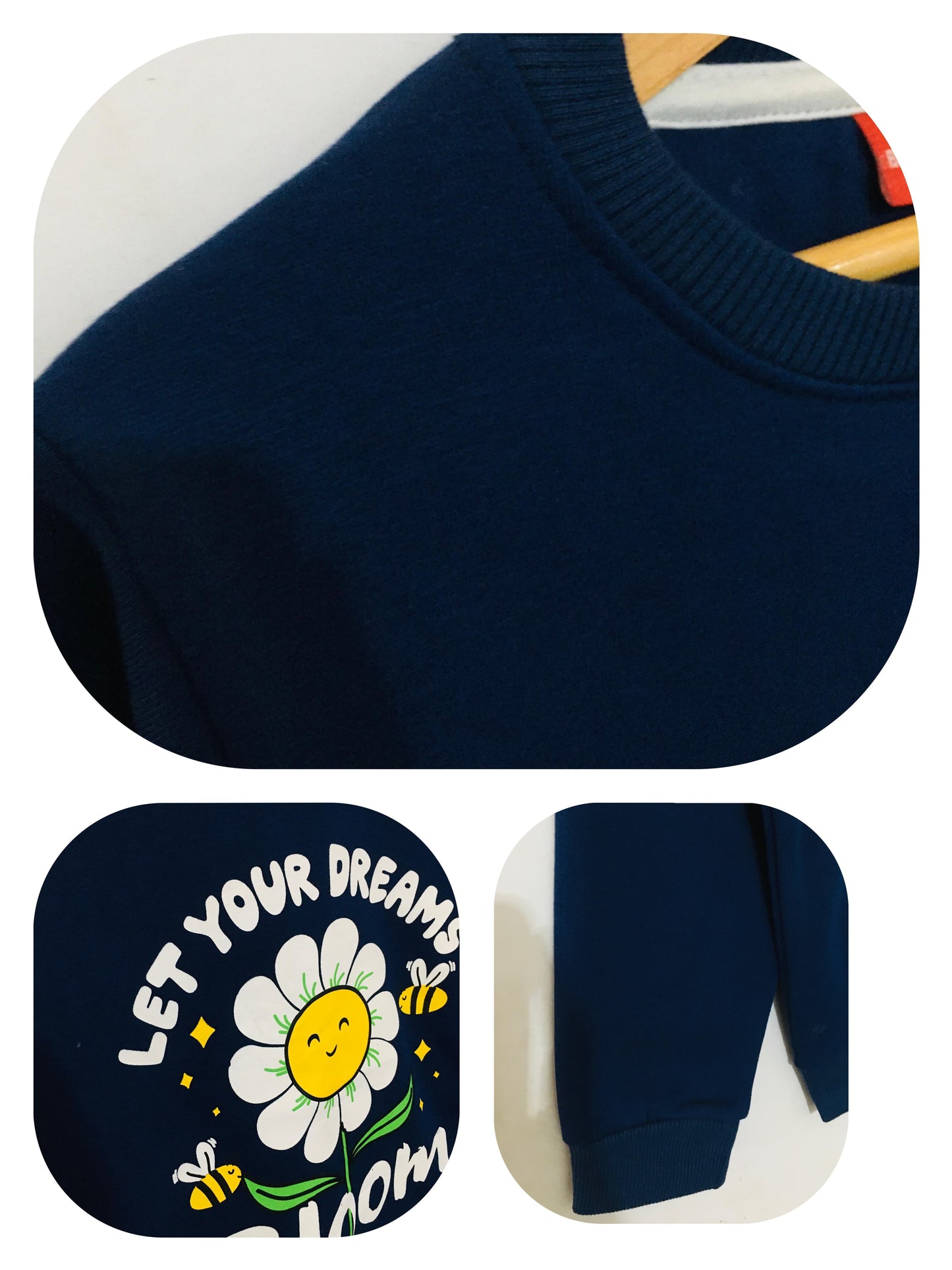 Let Your Dream Bloom Navy Blue sweatshirt Girls 301
