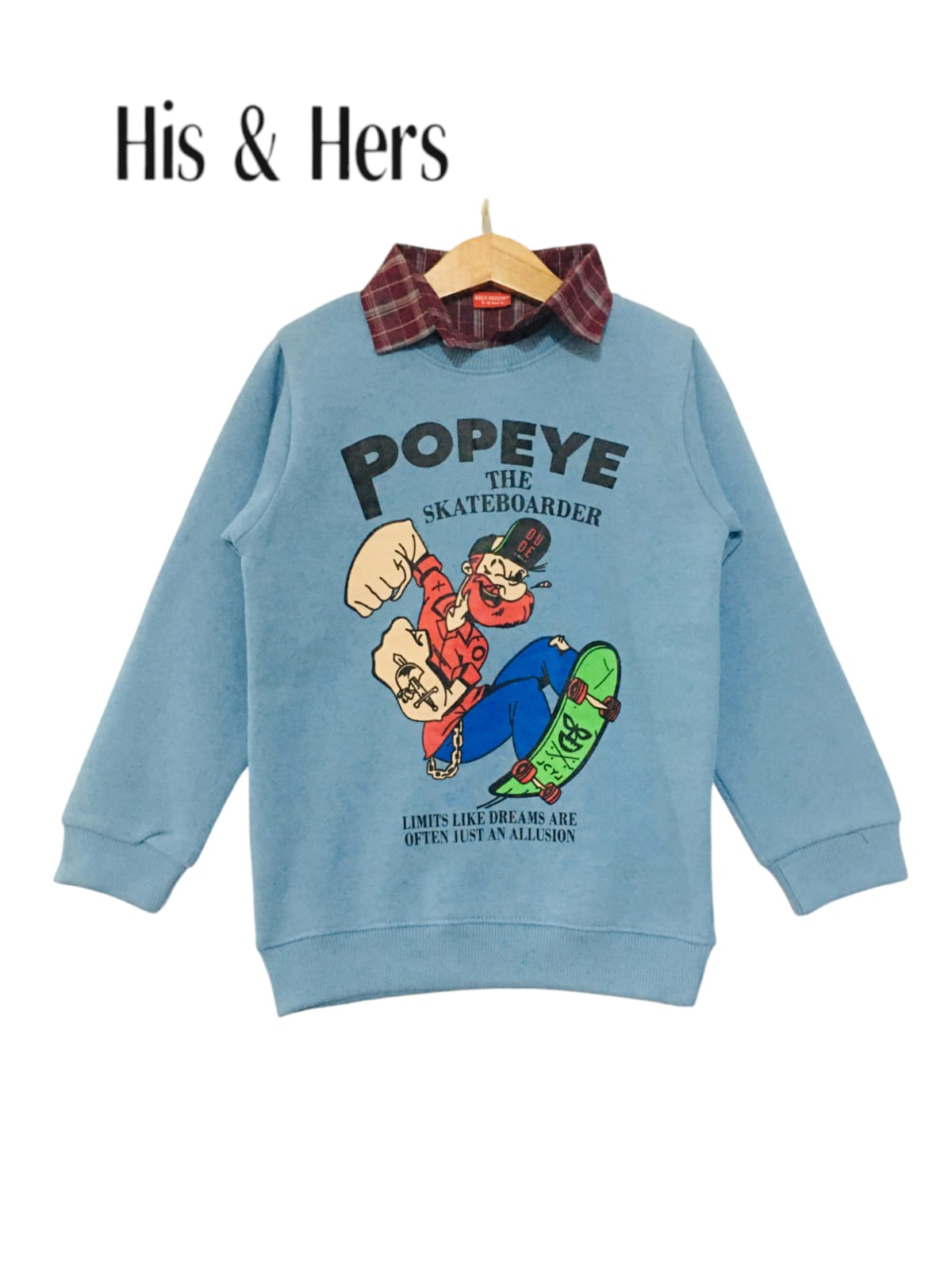 Pop Eye Blue Double sweatshirt Boy (305)