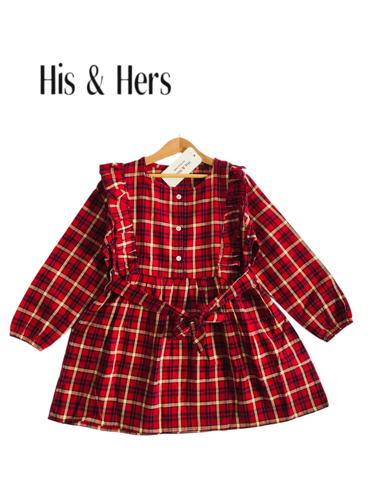 Red &Black Checked Girl Top Girls (008)