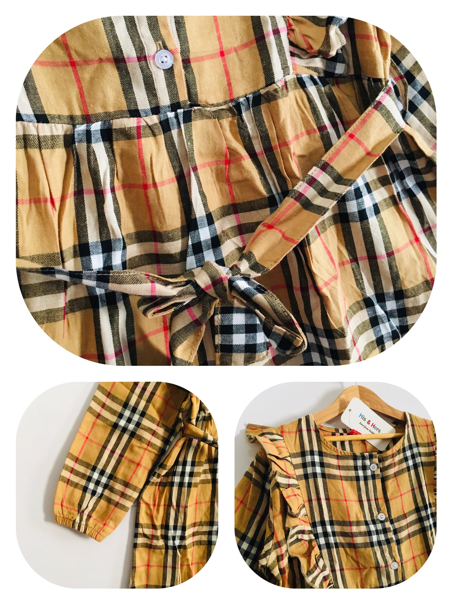 Skin & Black Checked Girl Top Girls (008)