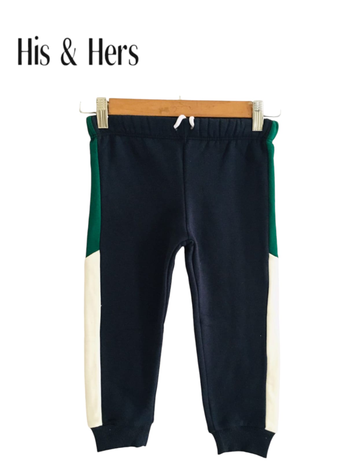 Green & White Panel Navy Trousers Unisex(008)