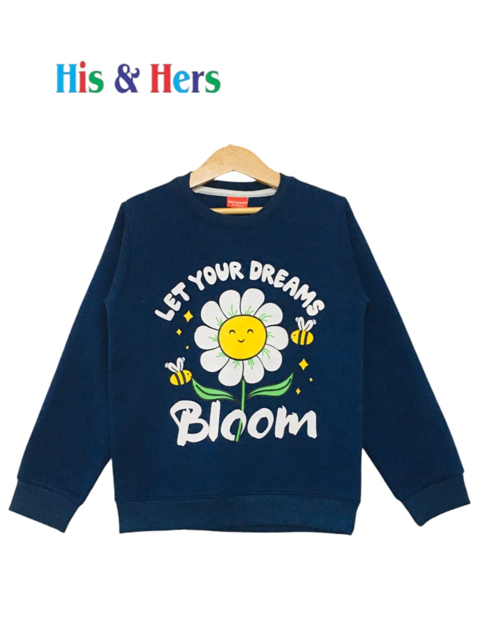 Let Your Dream Bloom Navy Blue sweatshirt Girls 301