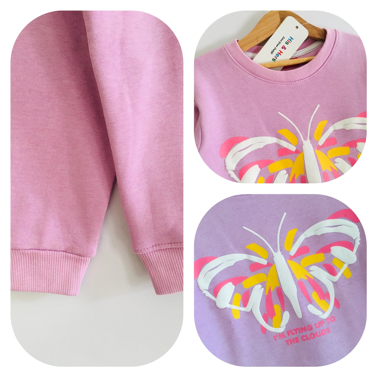 Butterfly Purple Sweatshirt Girls 301