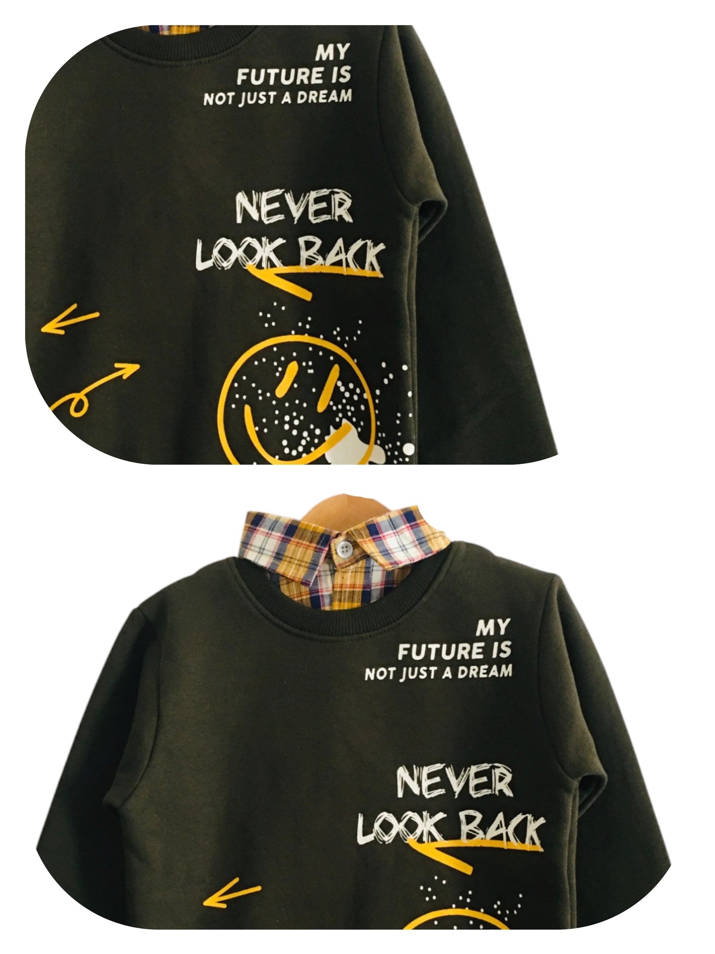 ''Never Look Back ''Black Double Sweatshirt Boys 291