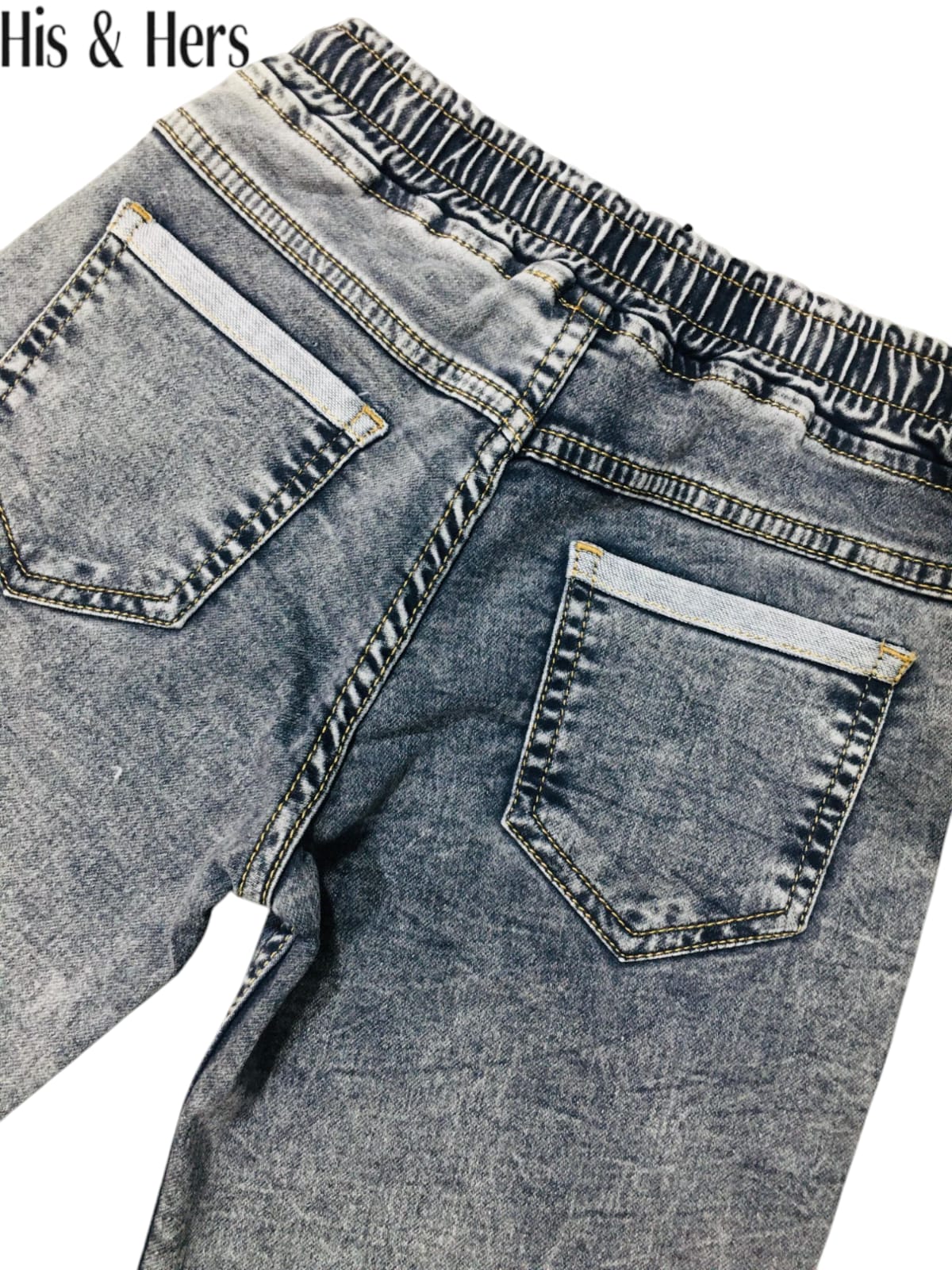 Elastic Waist &Cuffed Hem Grey Denim Shorts Boys 261