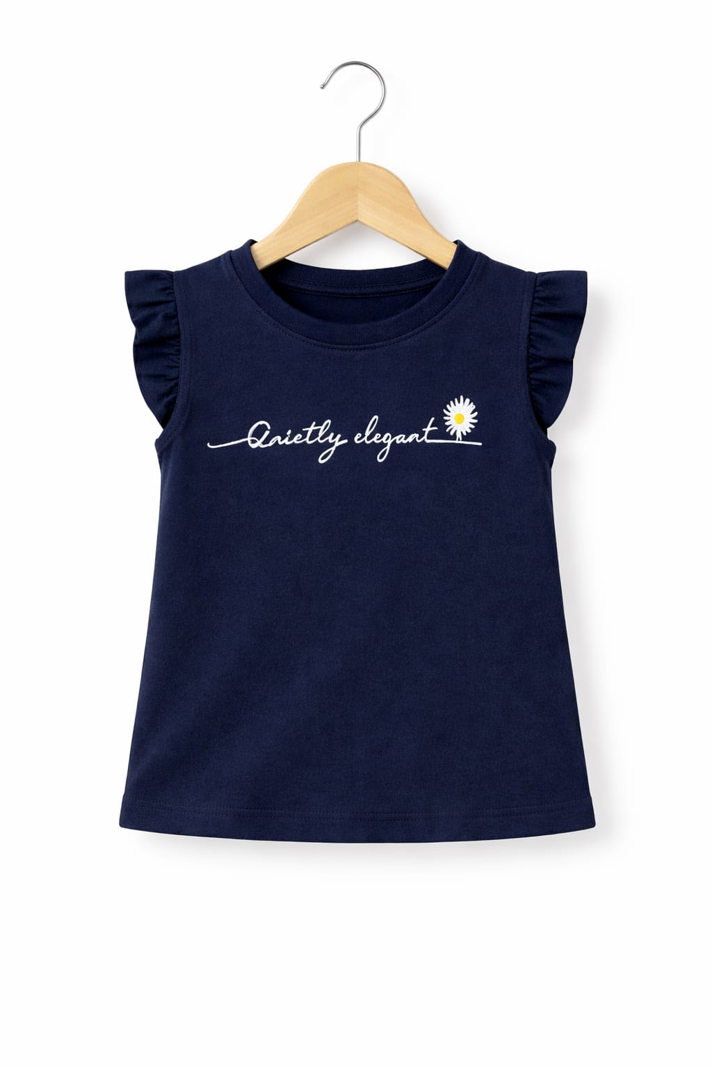 One Daisy Print Navy T-Shirt Girls 221