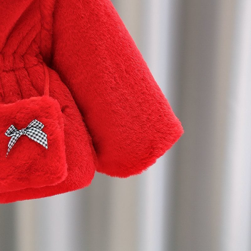 Bunny Bliss Plush Coat Red 914