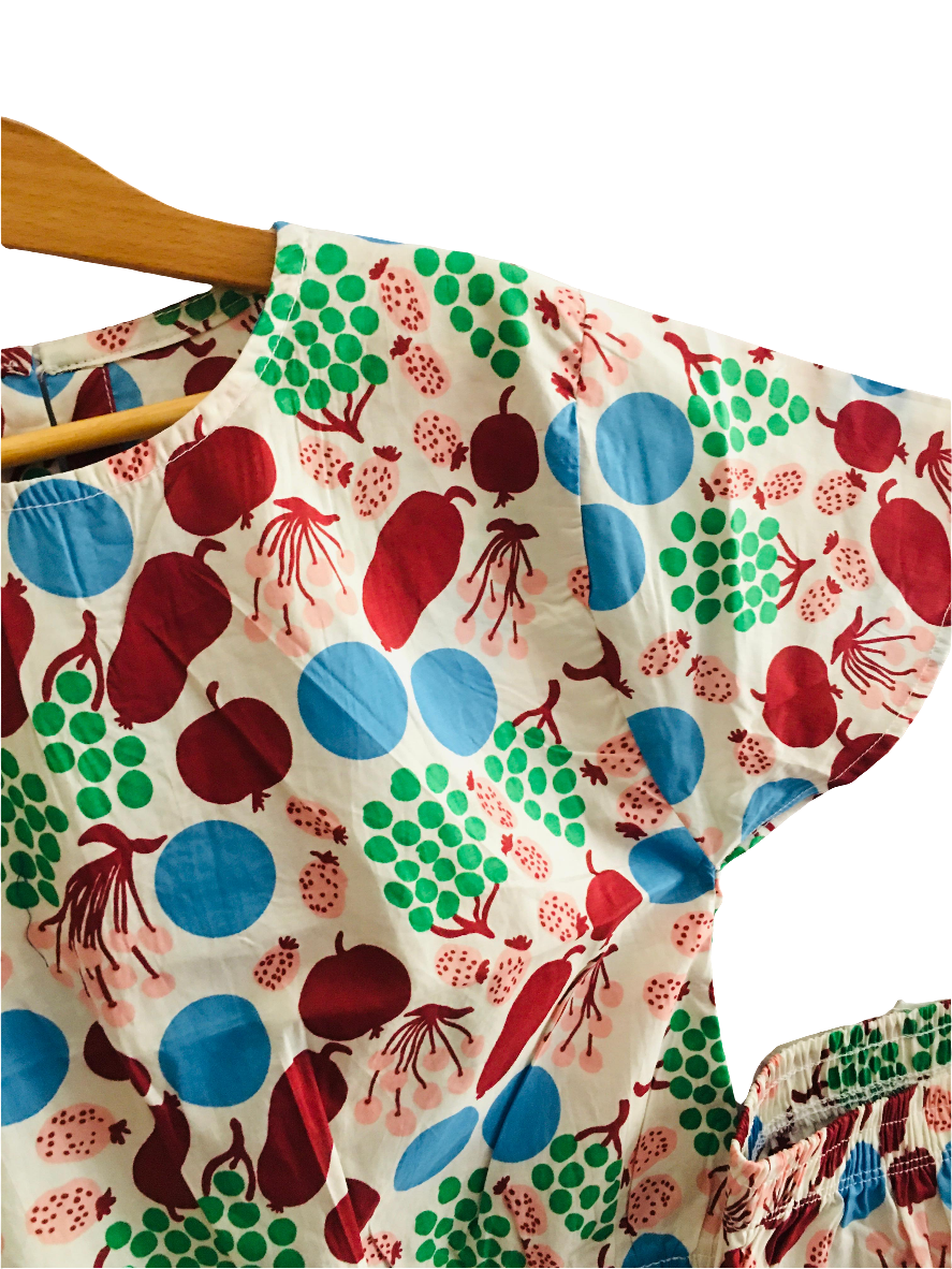 Colorful Fruits All Over Print Skate Fish Girls 246