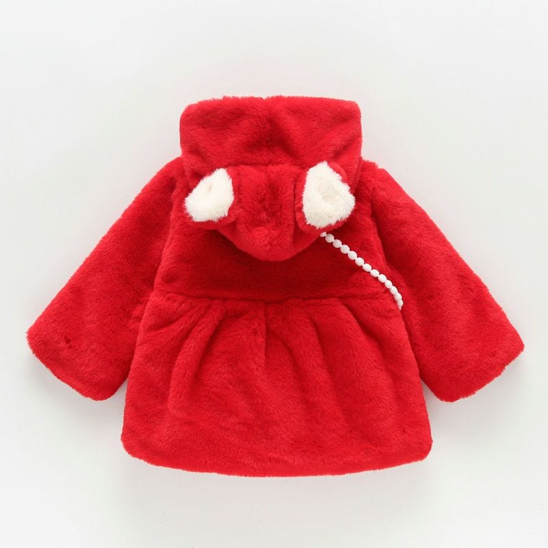 Bunny Bloom Fur Coat- Red 915