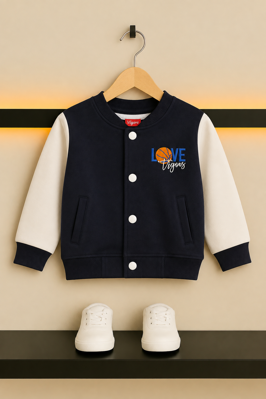Love With Basketball Printed Little Hooper Varsity Jacket 257