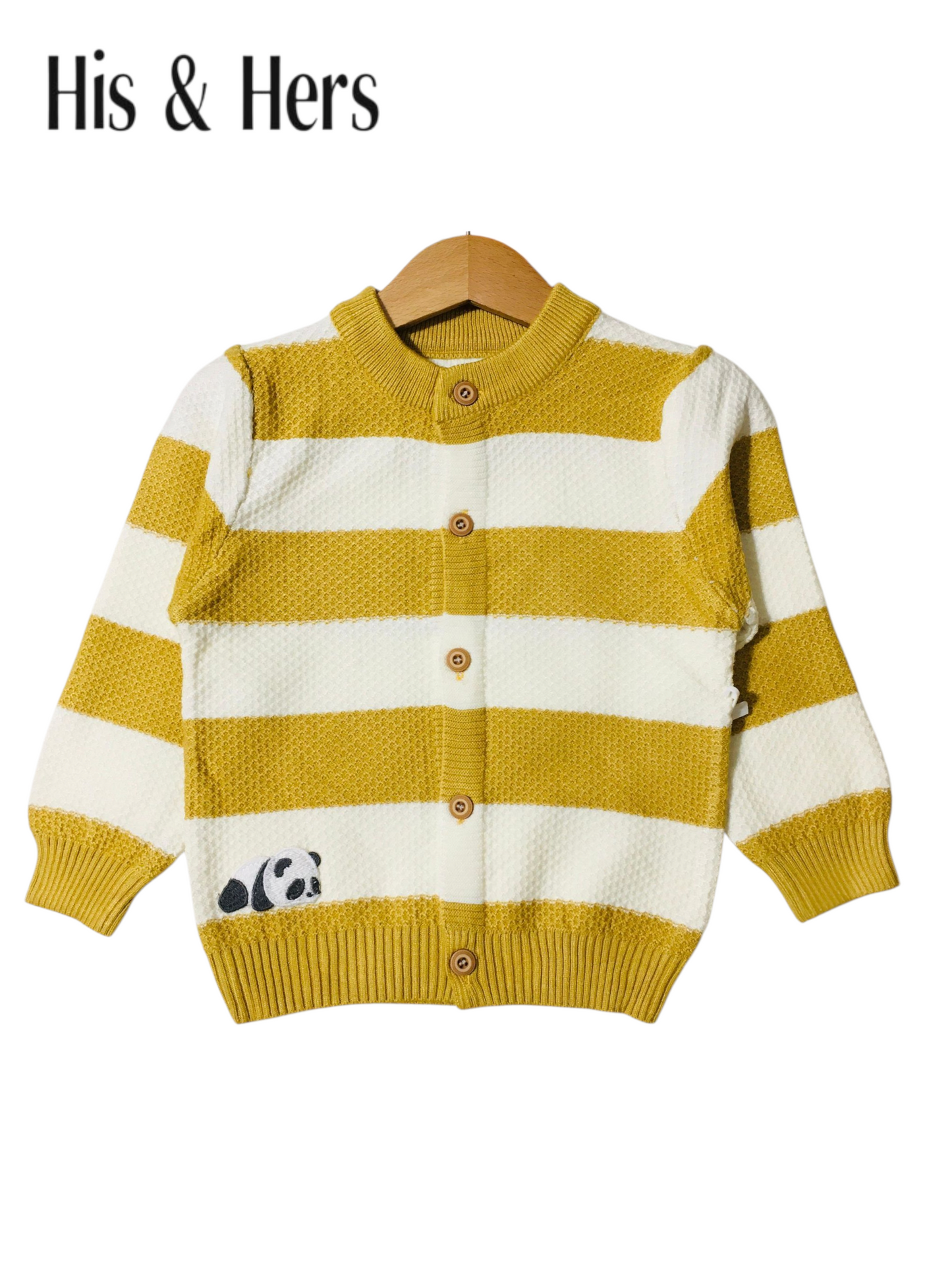 His&Hers Mustard Stripped Sweater Cardigans