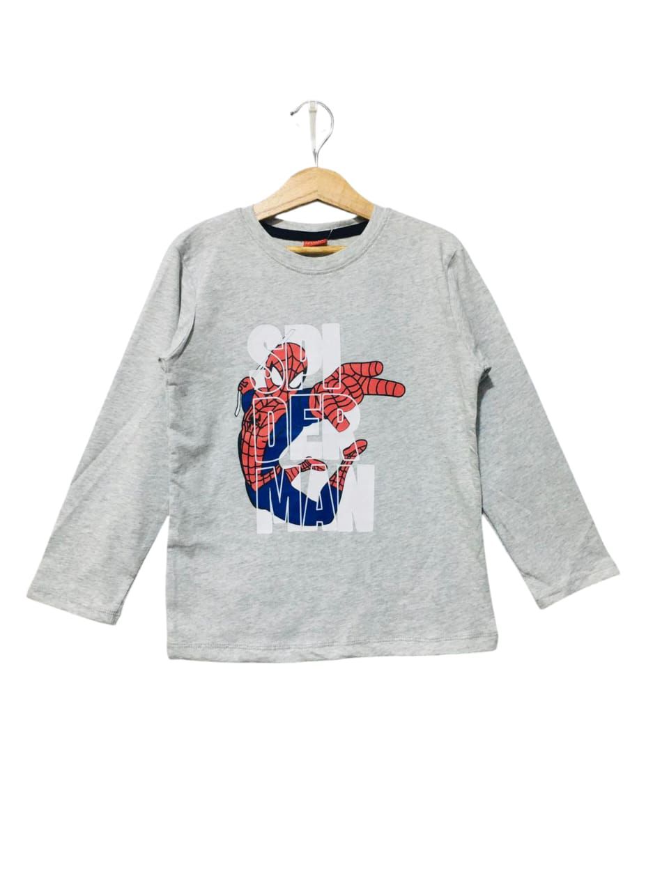 Spiderman Grey Full Sleeves Shirt Boys