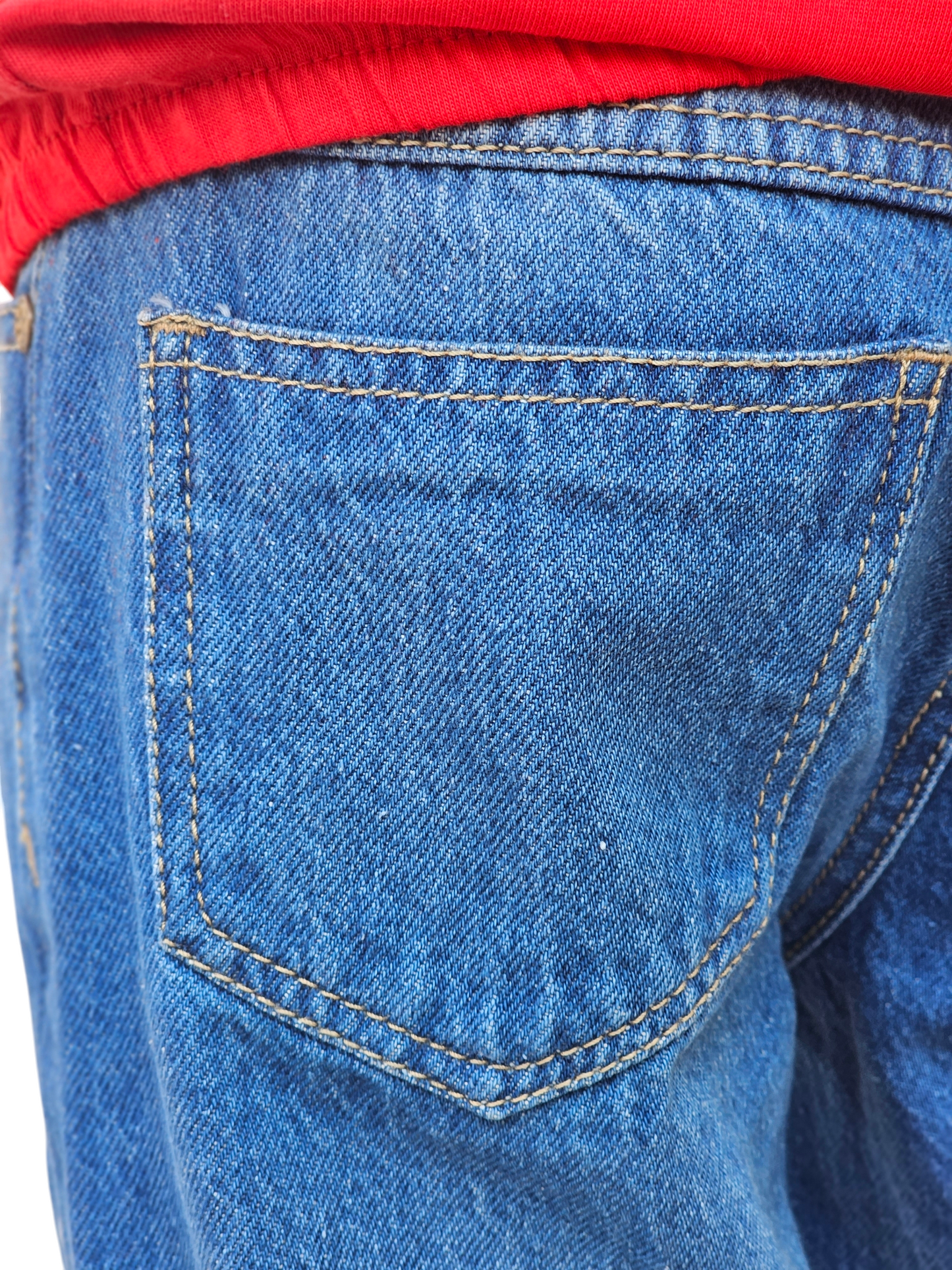 Stars Embroidery Kid's Mid Blue Denim Pants Girls 117