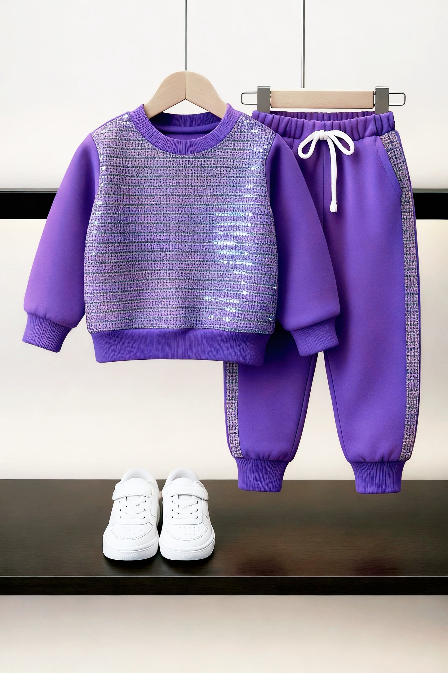 Sparkle & Shine Purple Sequin Tracksuit for Kids 290