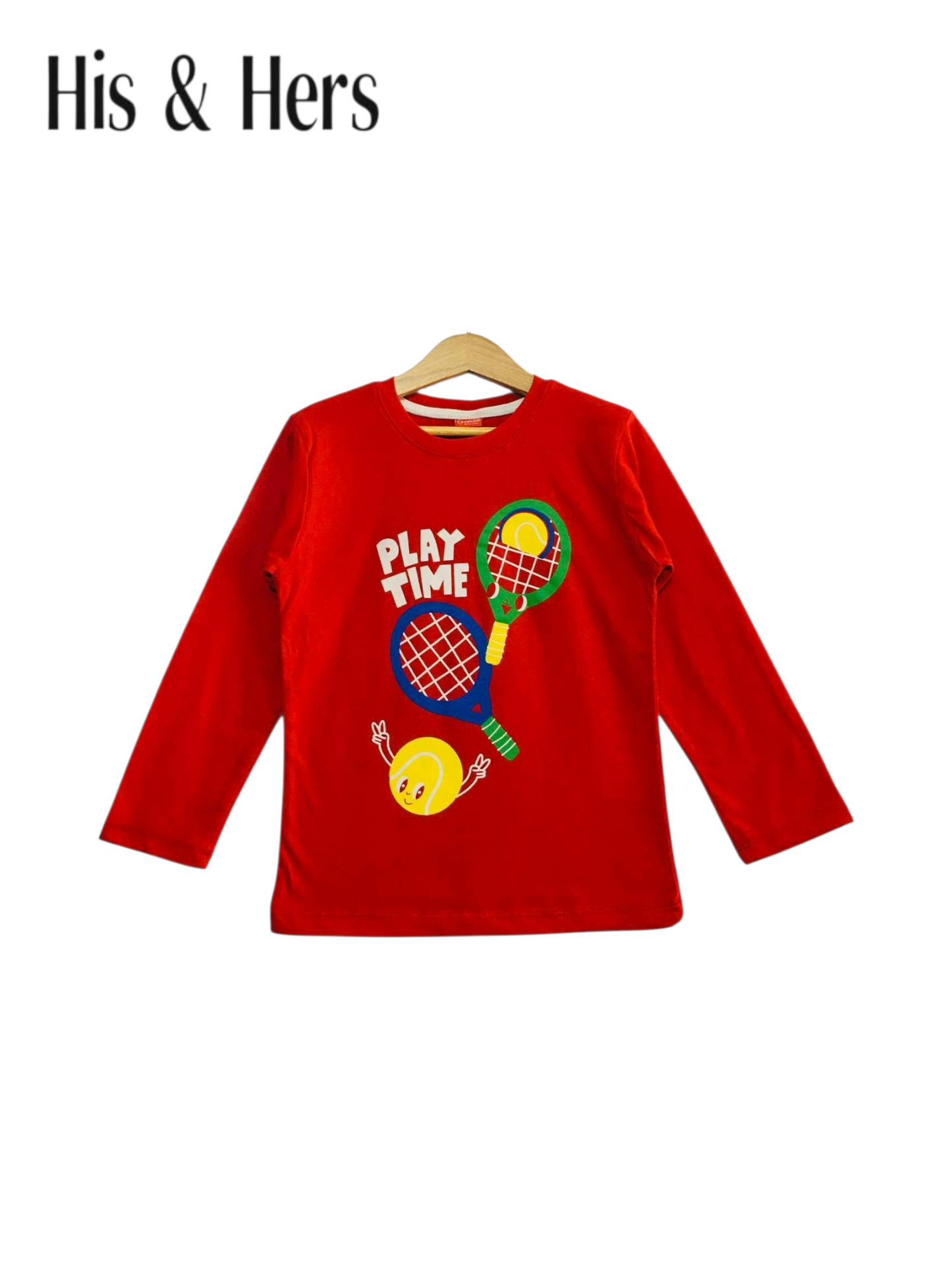 PLAY TIME Red Full Sleeves T-Shirt 437