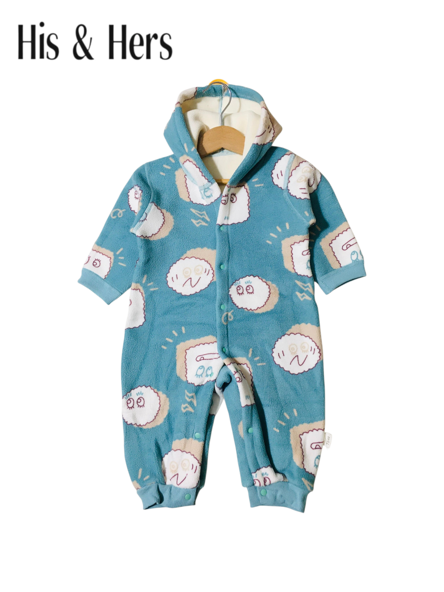 Cute Cloud Polar Fleece Blue Jumpsuit Bodysuit