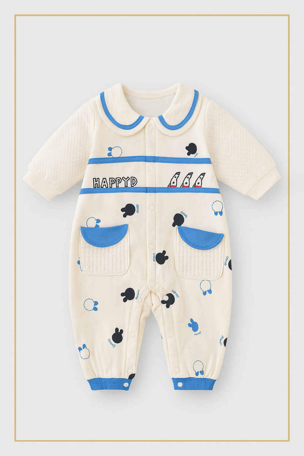 Happy D Blue Bunny Baby Romper ๐ฐ๐