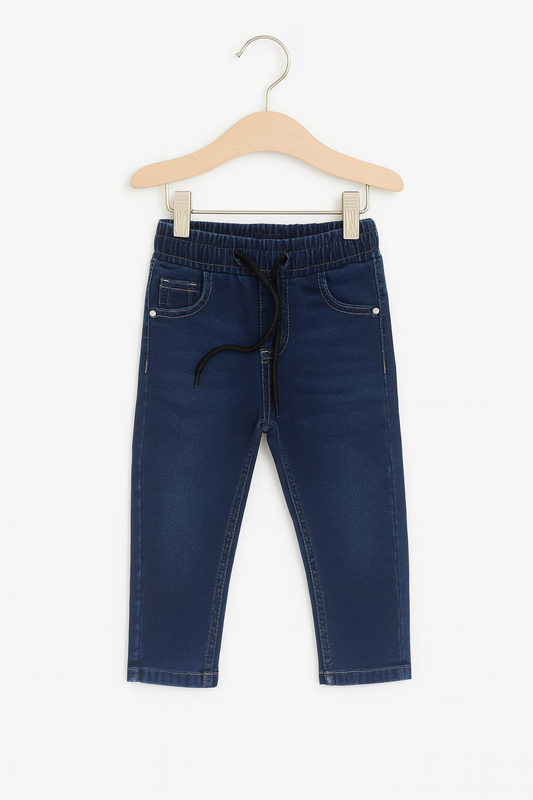 Elastic Waist Dark Blue Jeans Boys 118
