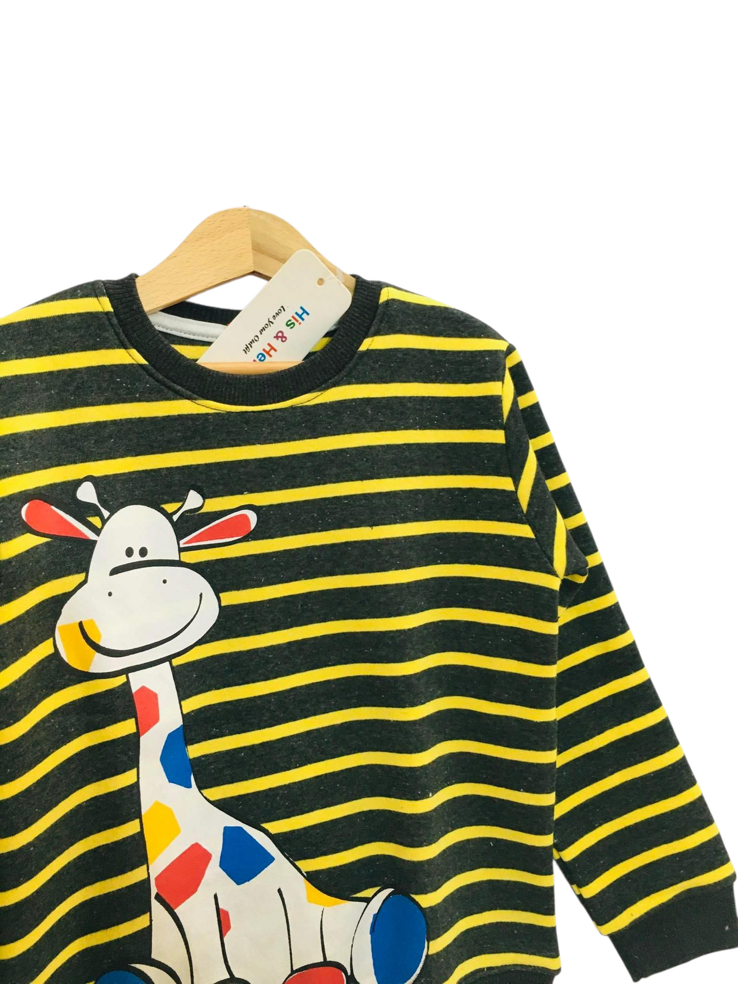 Giraffe Yellow Stripped Sweat Shirt Boys 273