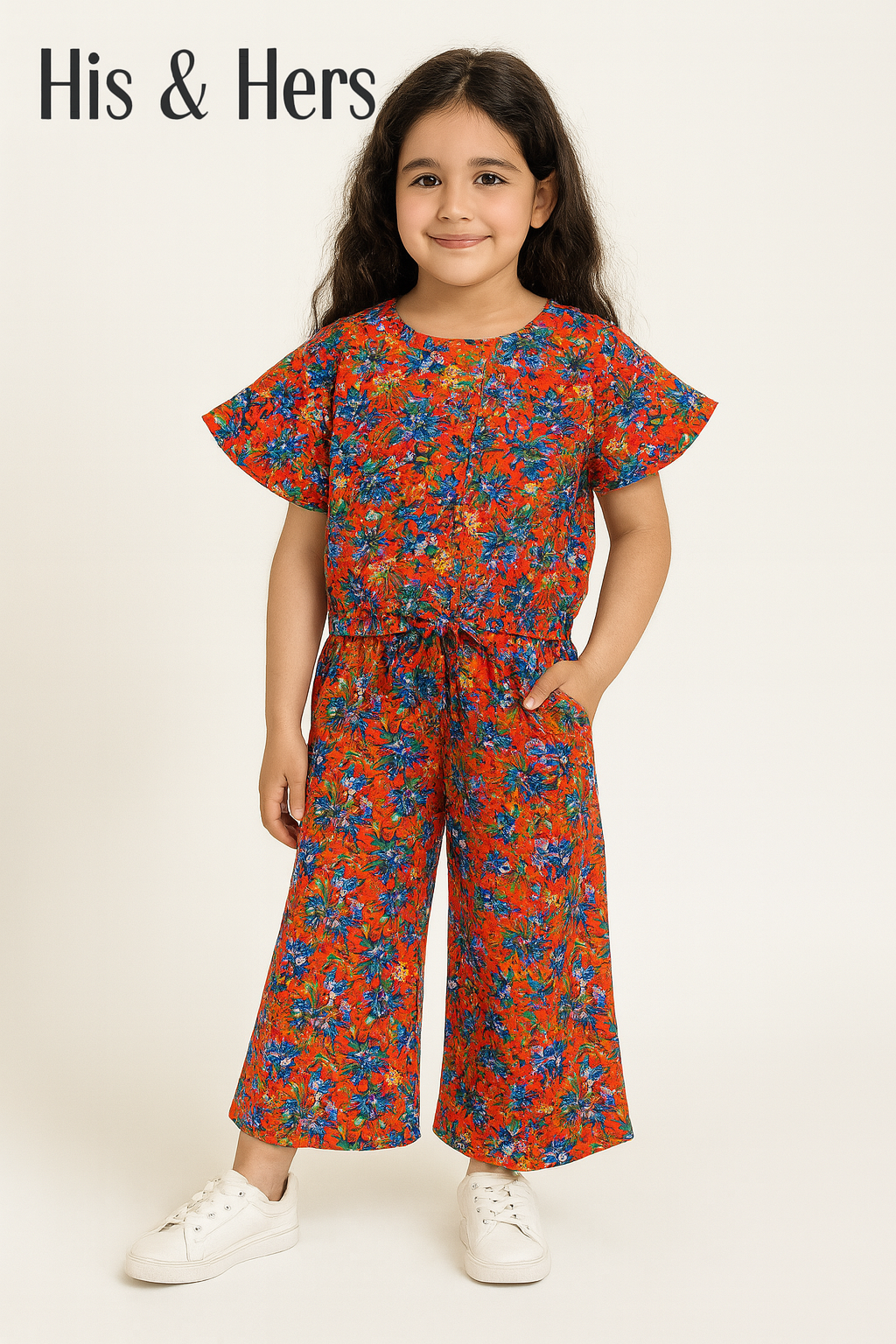 Tropical Floral Print Skate Fish Girls 404