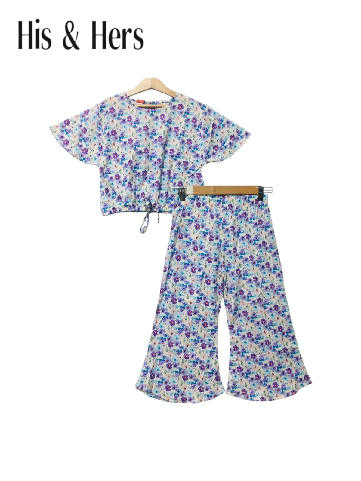 Purple Flowers Allover Print Skate Fish Girls 245