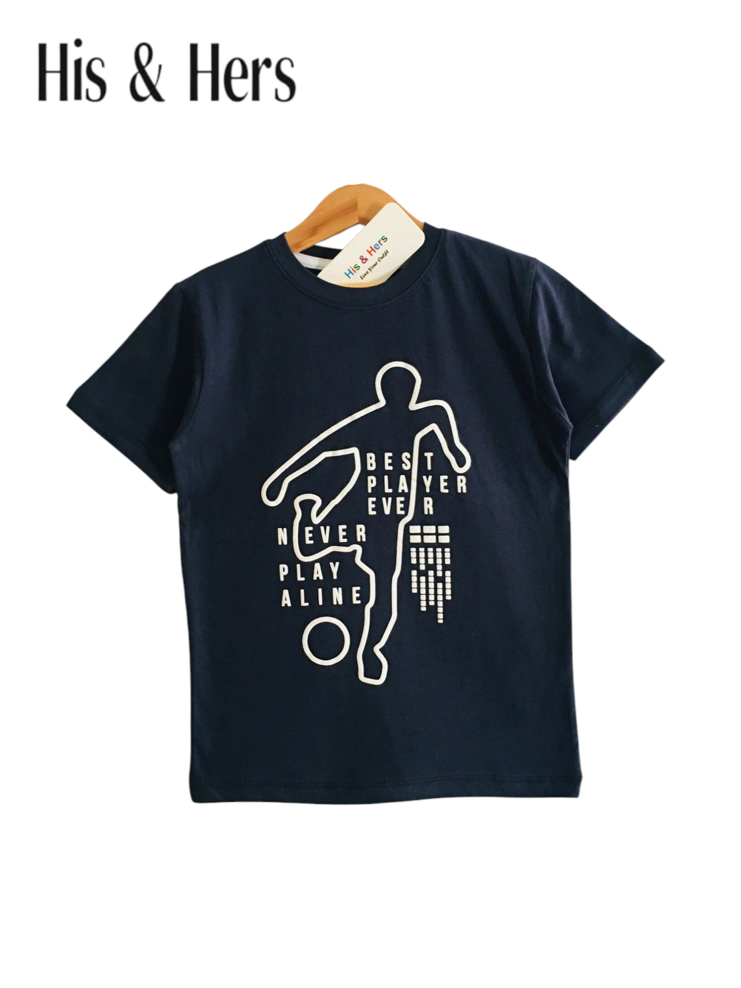 Footballer Navy T-Shirt Boys 215