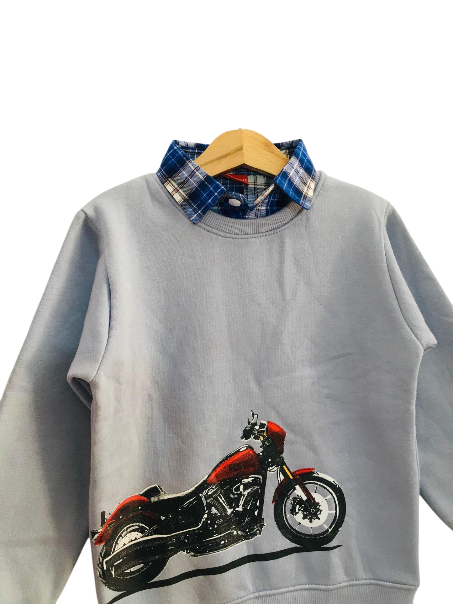 Motorbike Light Blue Double Sweatshirt Boys 415