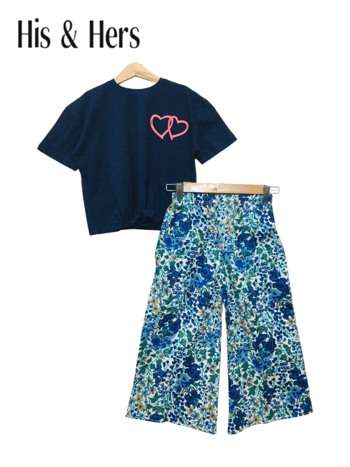 Hearts Navy T-Shirt &Cotton Flapper 203