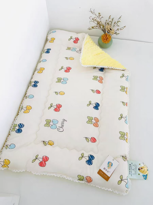 Colorful Cherry Baby Sleeping Mat  + Baby Pillow