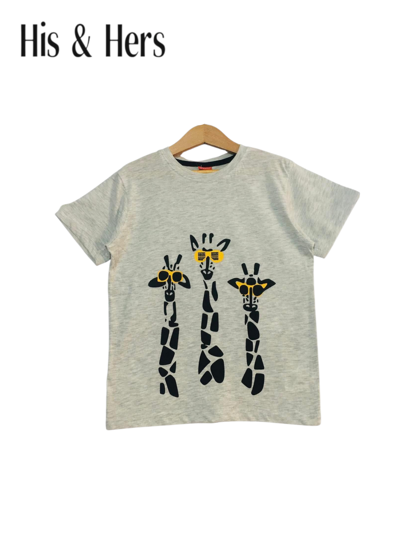 Giraffe Print Grey T-Shirt Boys 456