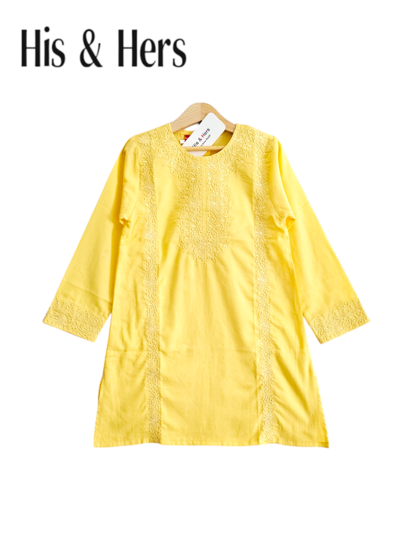 Embroidered Yellow Girls Top 103