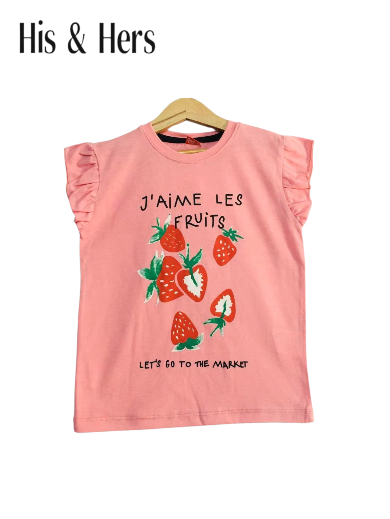 Strawberries Print Pink T-Shirt Girls 225