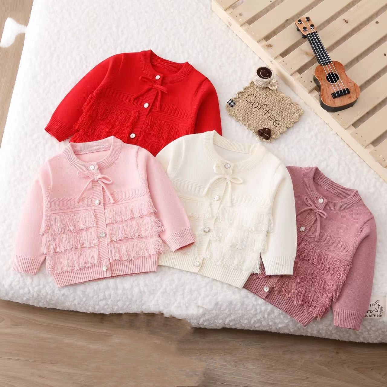 His&Hers Woolen Knitted White Sweater Cardigans