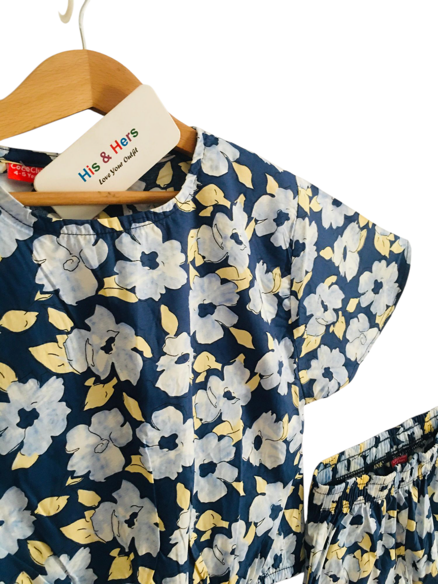 White Flowers All Over Print Blue Skate Fish Girls 227