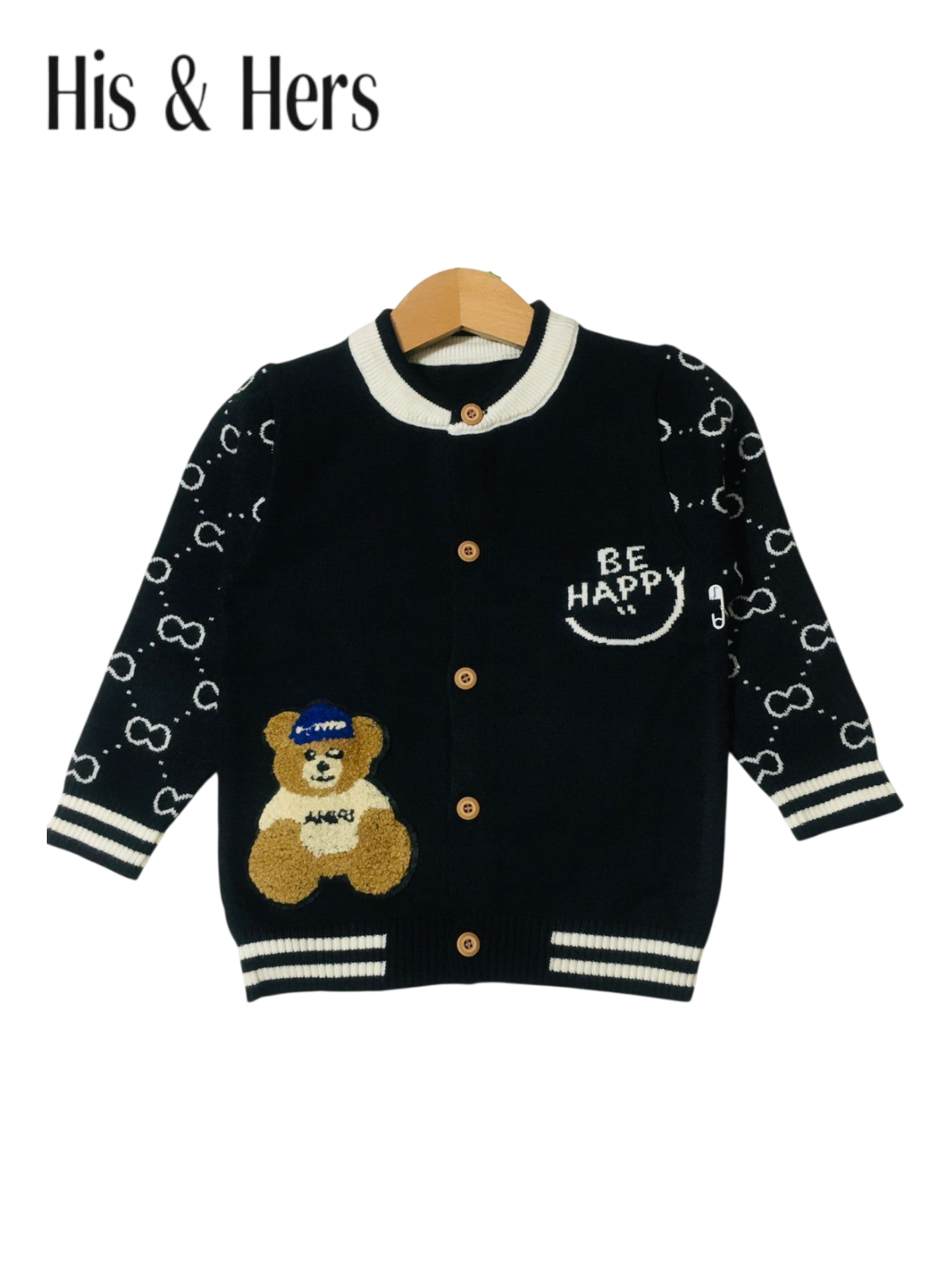 HAPPY Knitted Black Sweater Cardigans Boys
