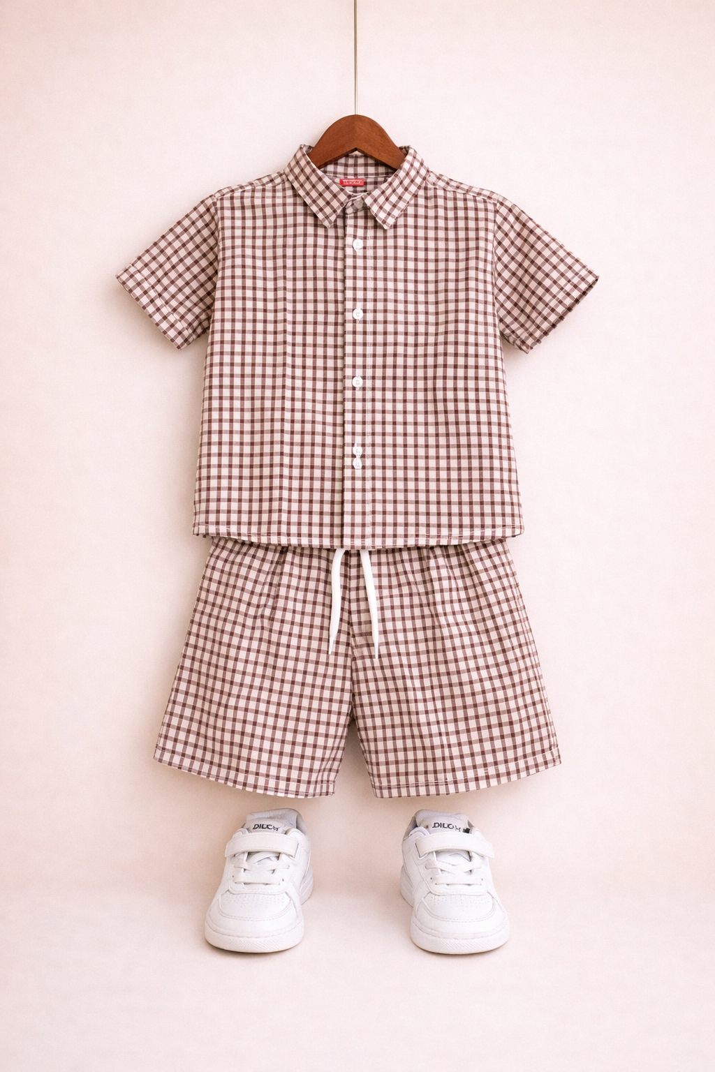 Mahroon Checked Cotton Nicker Suit Boys 627
