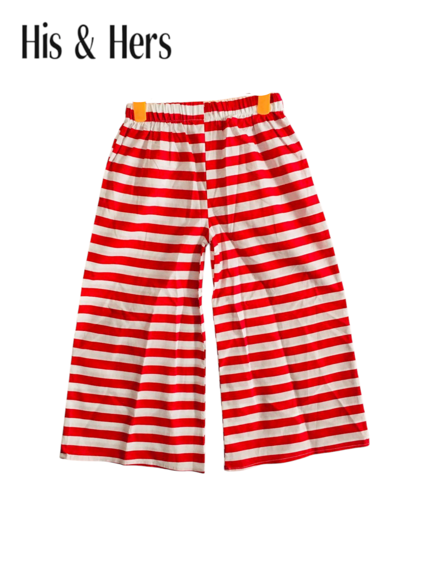Red &White Stripped Cotton Flapper Girls