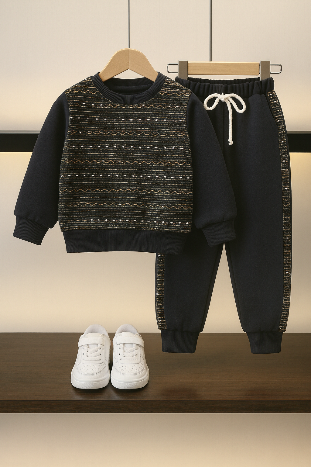 Sparkle & Shine Black Sequin Tracksuit for Kids 233