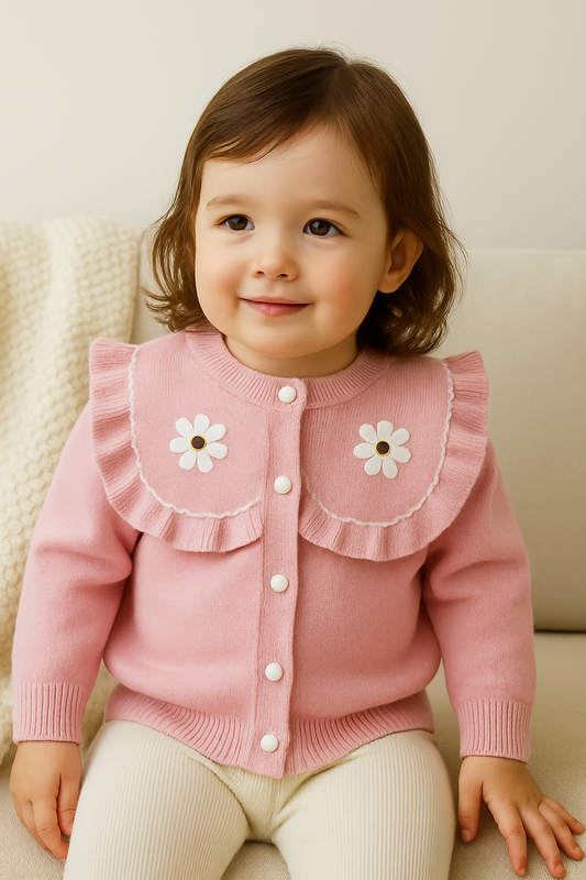 His&Hers Knitted Daisy Pink  Sweater Cardigans