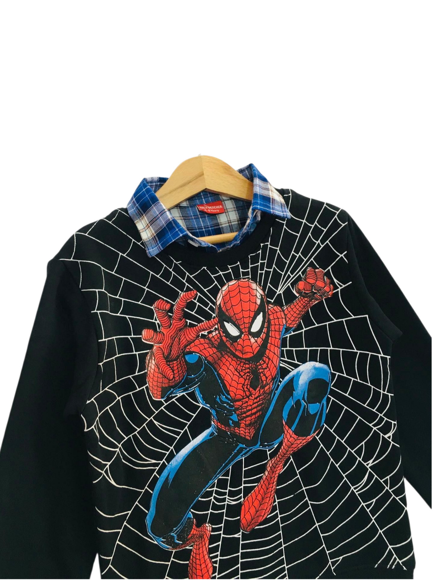Spiderman Black Double Sweatshirt Boys