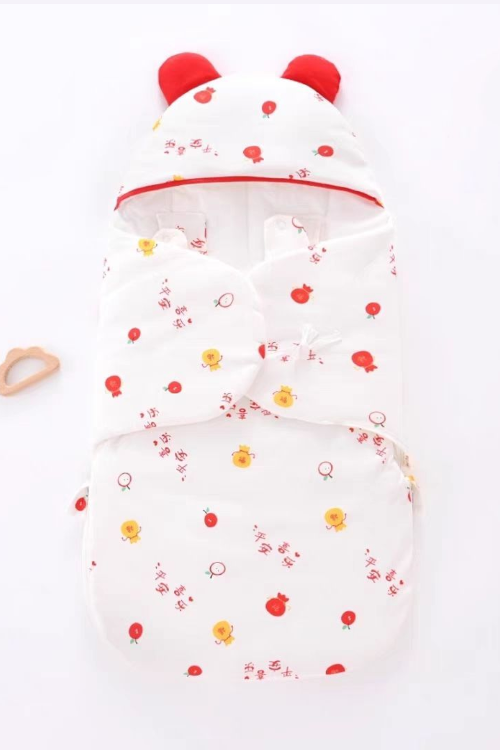 Baby Bear Ear Swaddle Blanket – Soft Cotton Newborn Sleeping Wrap