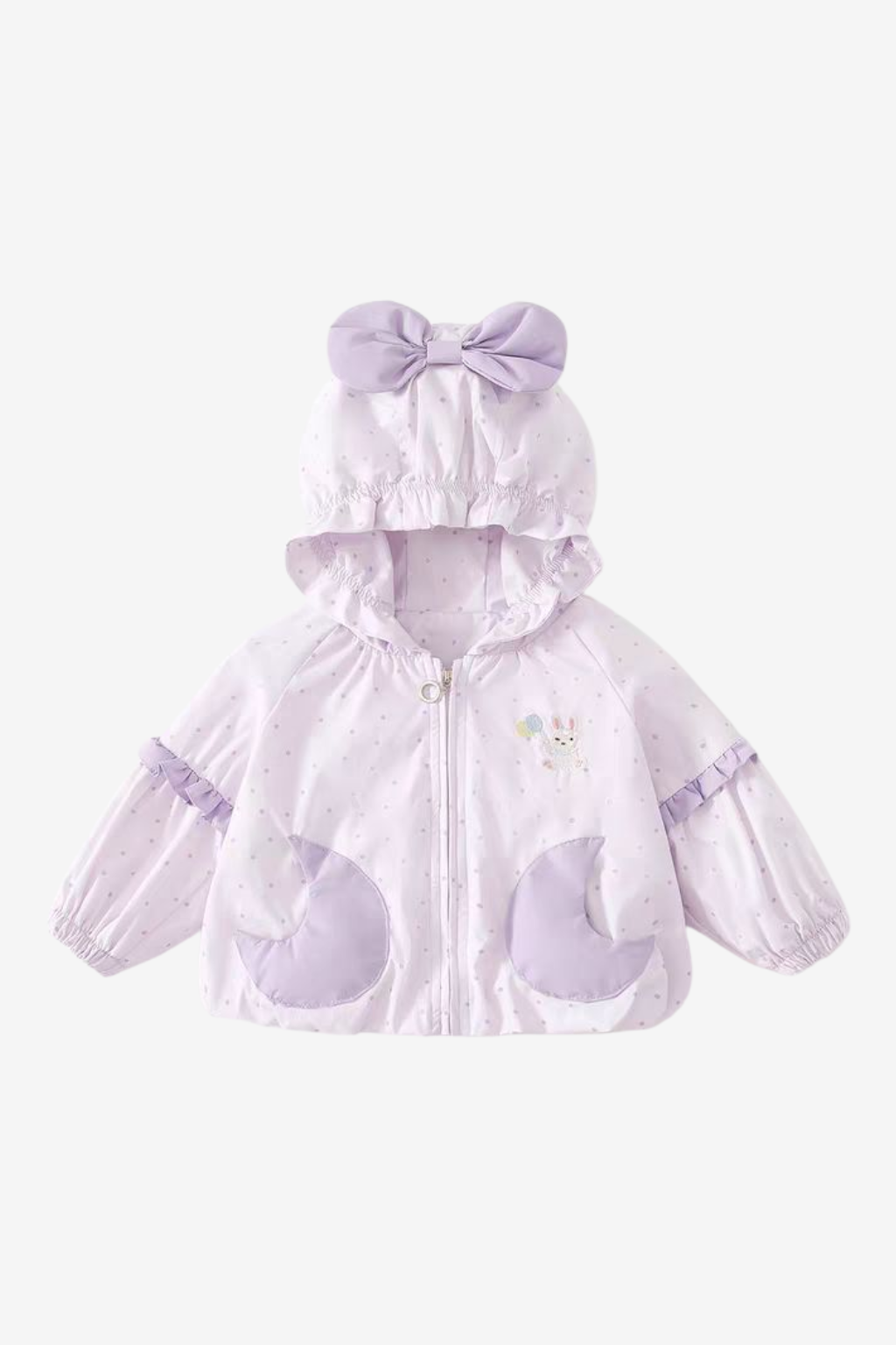 π Cute Bunny Bow Hooded Spring Jacket for Girls